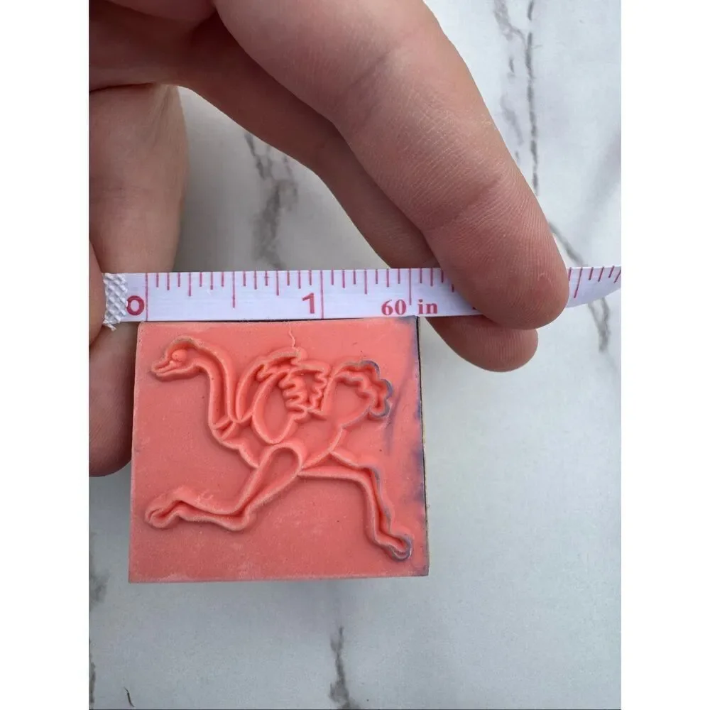 Cartoon Ostrich Rubber Stamp